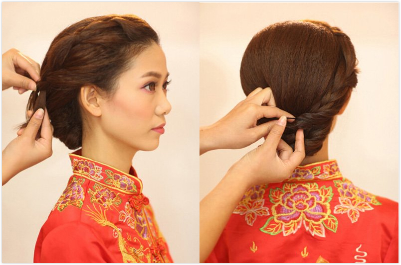 中式旗袍新娘盘发发型尽显古典美
