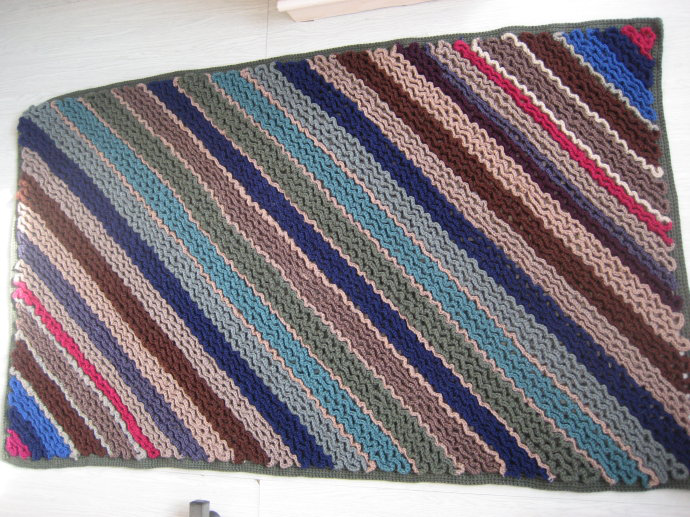 用一堆破毛线织出这么好看的地毯相框超实用