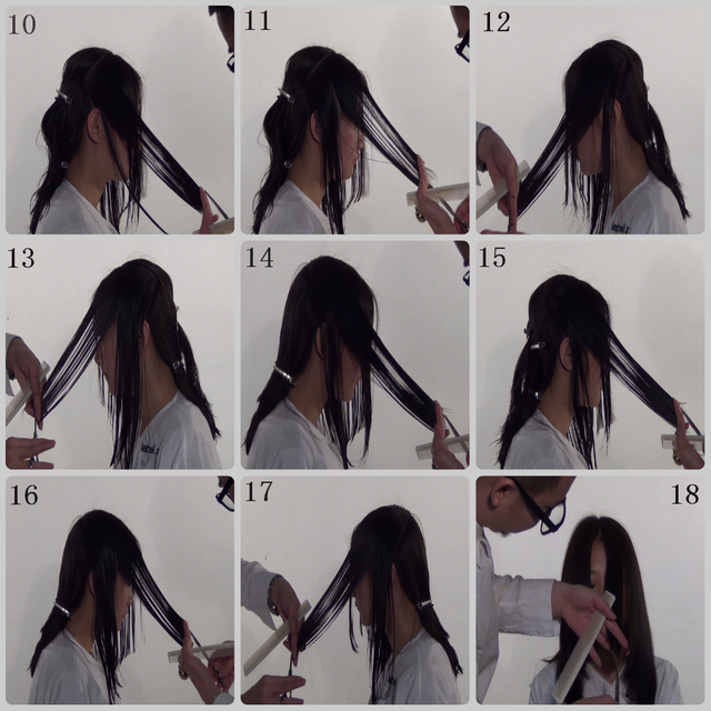 第二款:向前边缘层次所有头发到达后部剪成一条直线