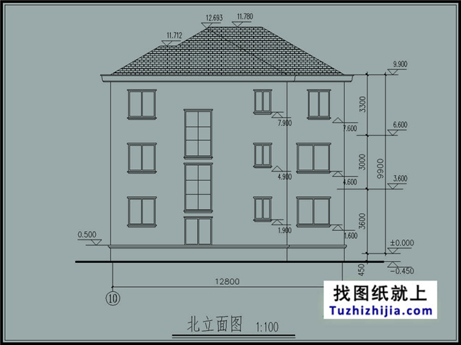 简单实用自建三层别墅建筑图纸及效果图