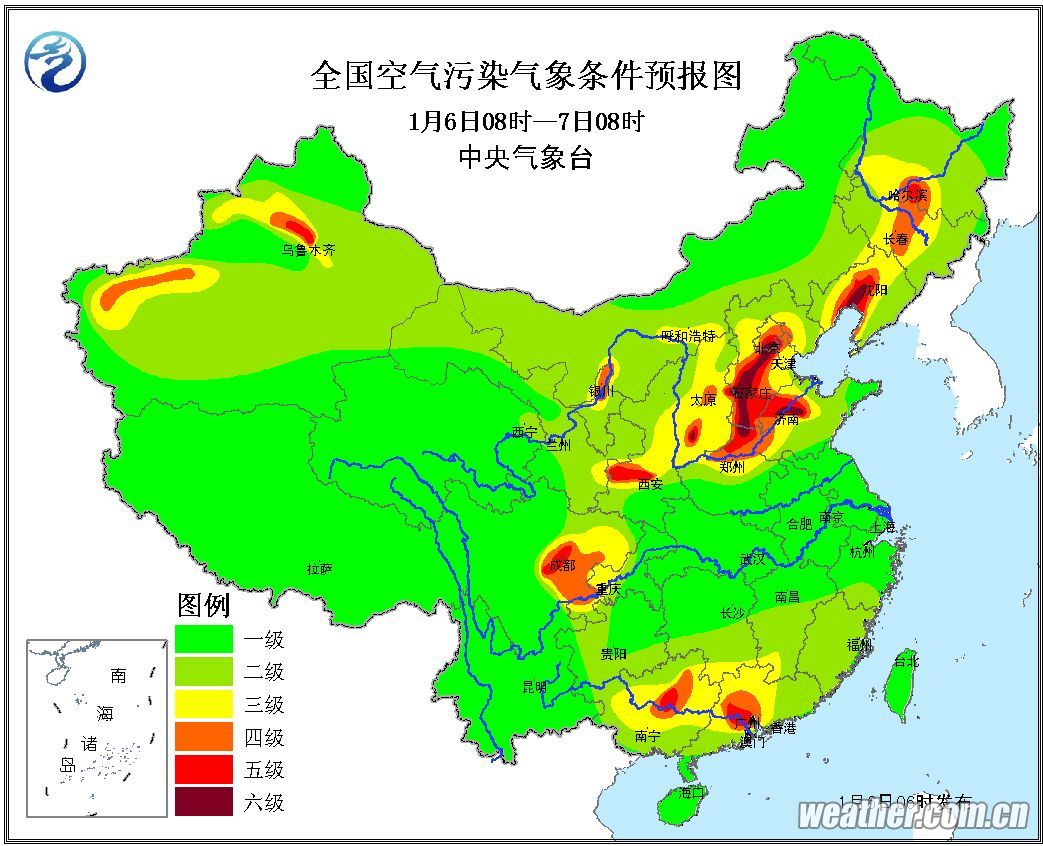 雾霾地区分布图图片