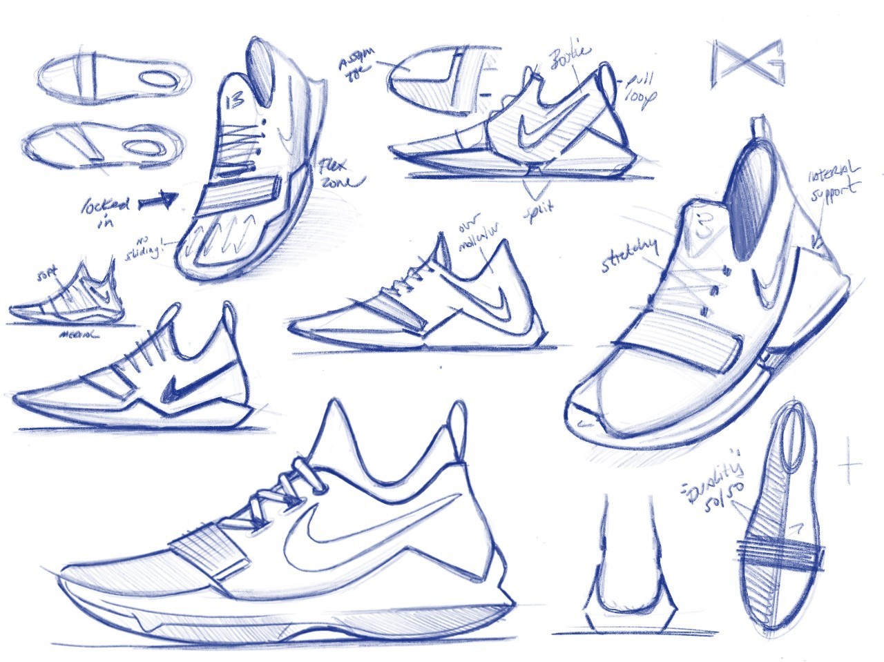 耐克简笔画 篮球鞋图片