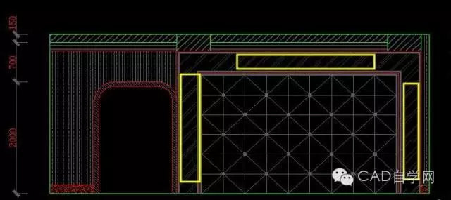 cad电视背景墙画法