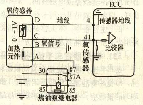 四线氧传感器电路图图片