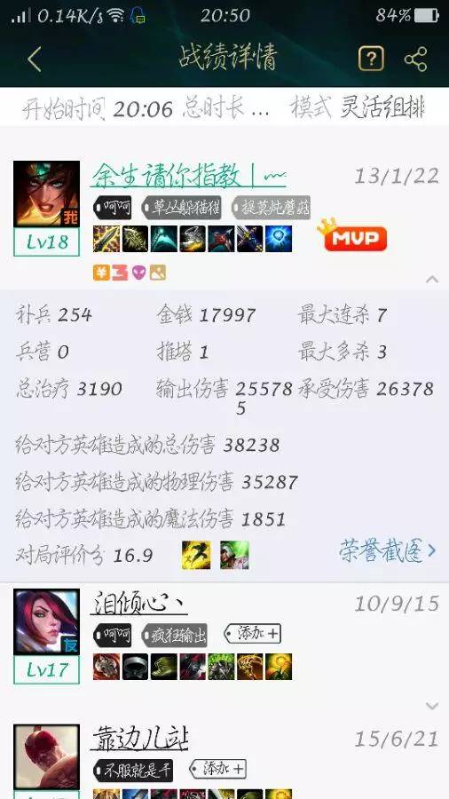 lol评分16.9