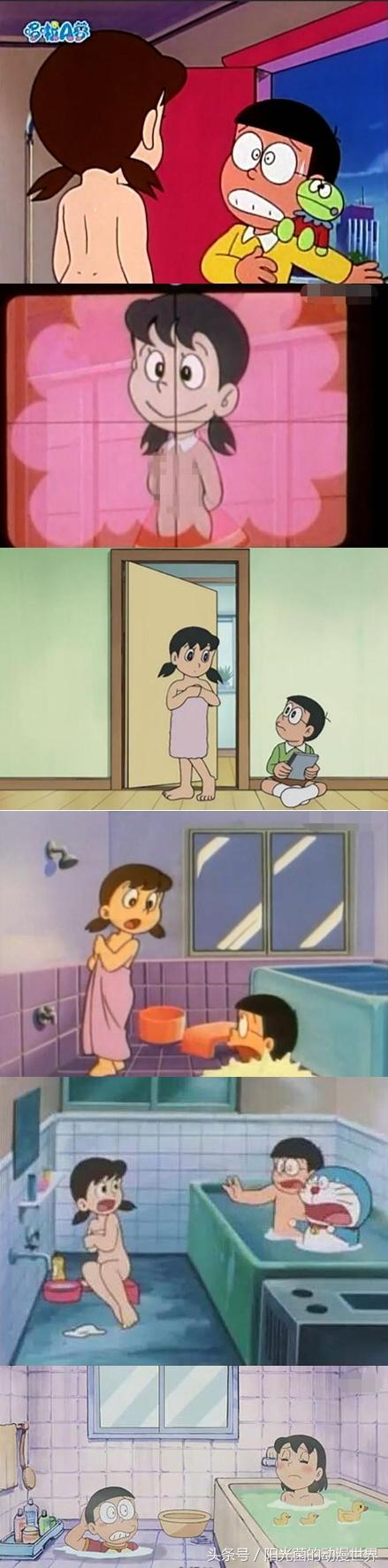 《哆啦a梦》里静香最后会选择大雄,是因为看过她洗澡次数太多!