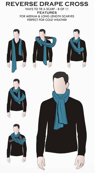 围巾的各种围法 男生图片