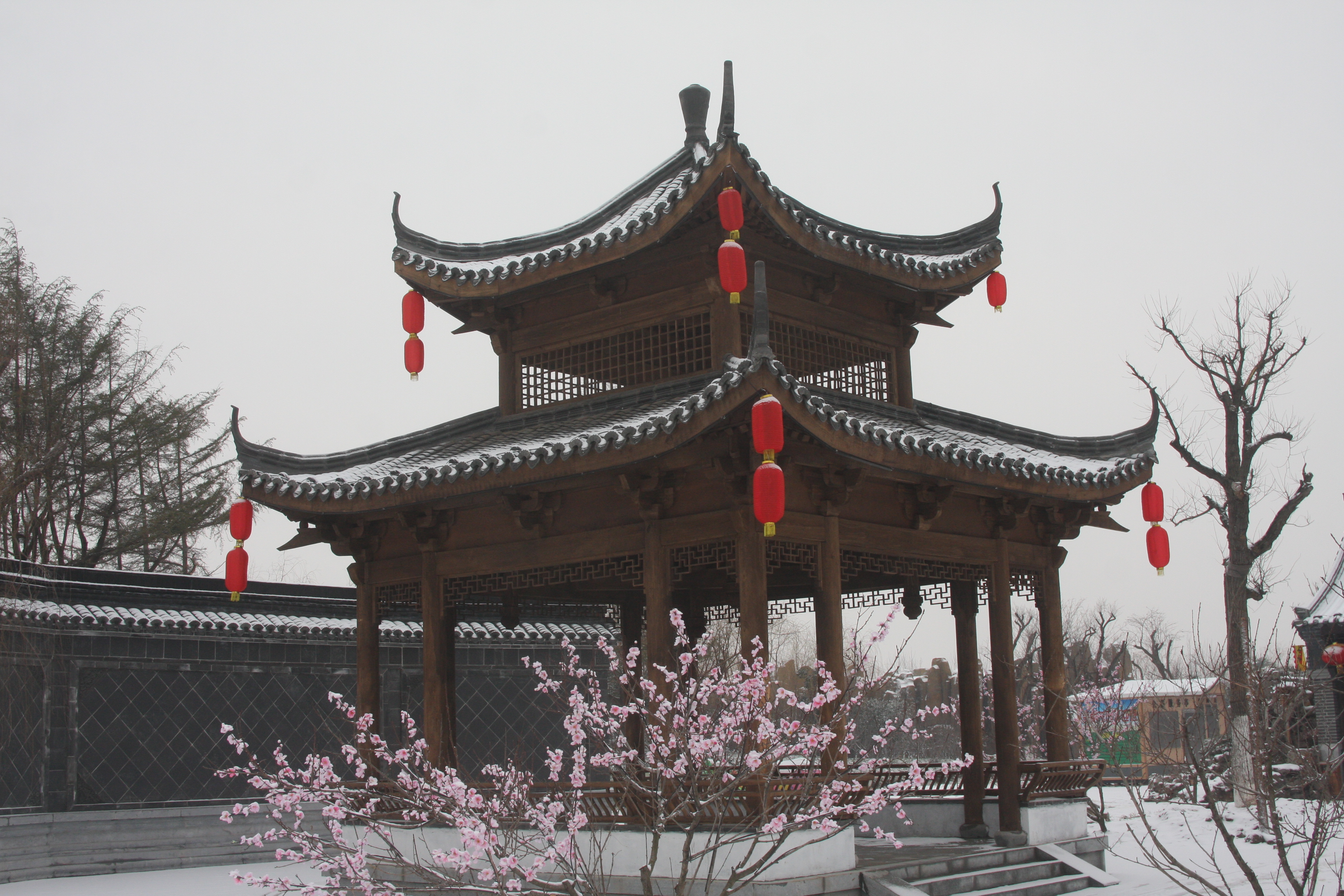 此時,臨沂龍園旅遊區的雪景別有一番韻味. 來,我