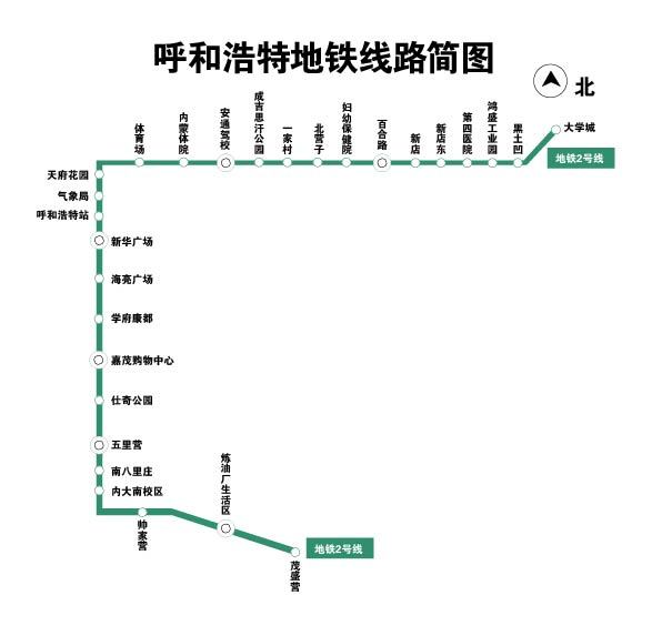 呼市一二号地铁线路图图片