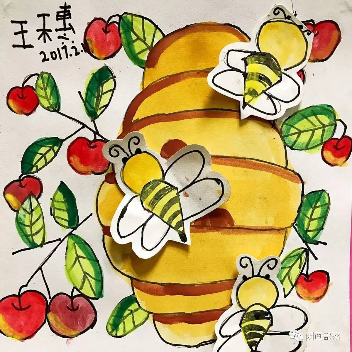 《勤劳的小蜜蜂》sofia 6岁sofia就让蜜蜂停在了一棵苹果树上飞呀飞呀