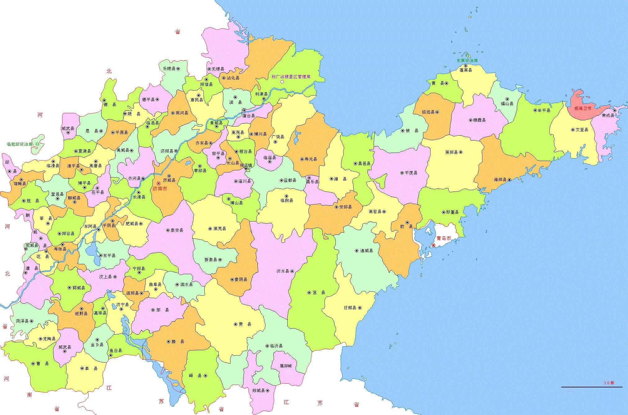 山东县级行政地图图片