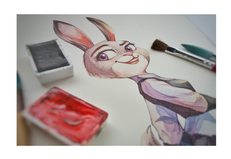 疯狂动物城兔子彩铅画图片