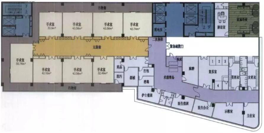 图3 标准层平面图最终采用的y字形格局(方案三)对狭小用地的各向异性