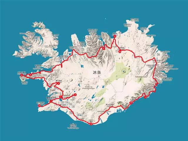 冰岛景点路线图图片