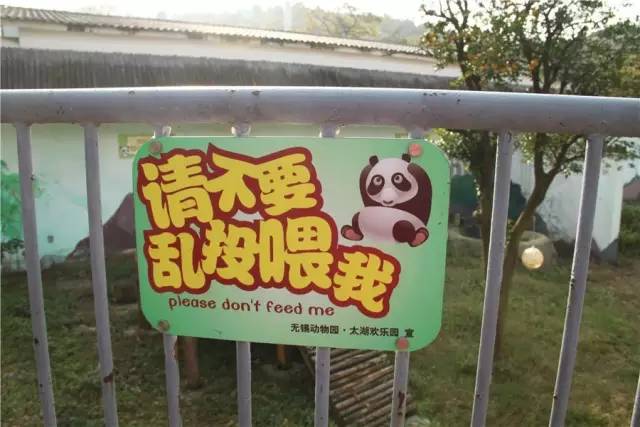 几乎每个动物展区都能看到提醒游客不要随意给动物喂食的宣传牌