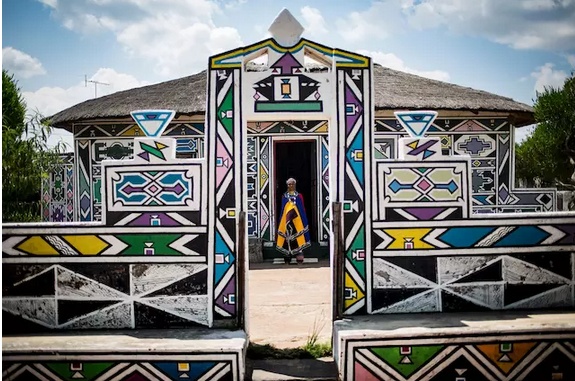mahlangu 以南非部落历史中非常著名的壁画艺术——恩德贝勒(ndebele)