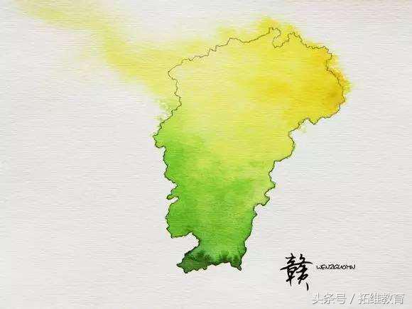 水墨画笔下的中国各省地形轮廓图,湖南会是什么样