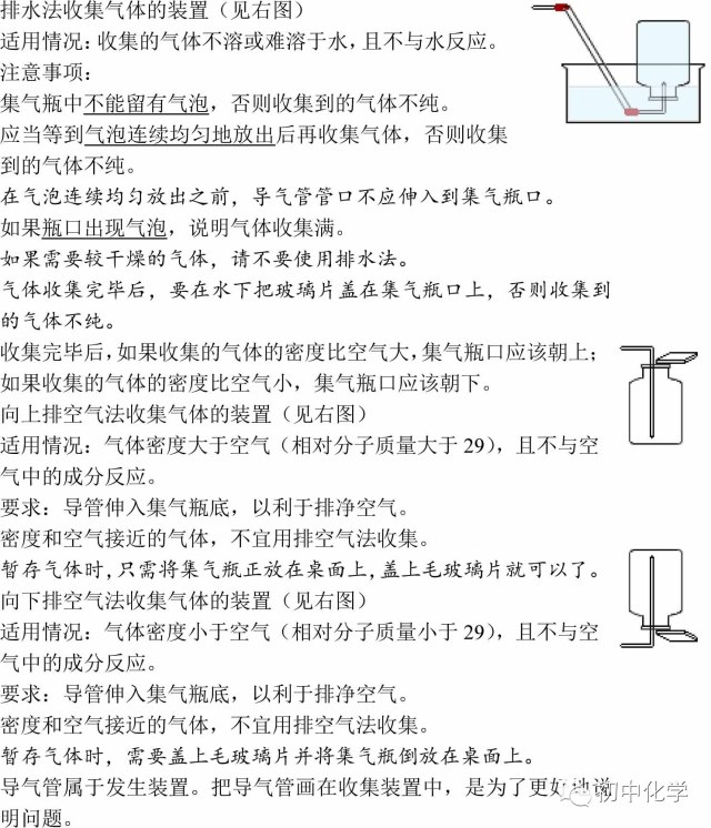 【初中化学】气体制取与收集装置