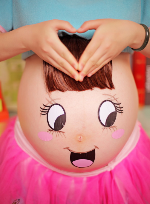 孕妇肚皮彩绘母亲节图片