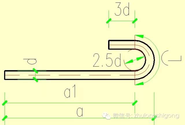 計算方法:箍筋度量尺寸:內空尺寸(a,b);彎鉤平直長度10d.