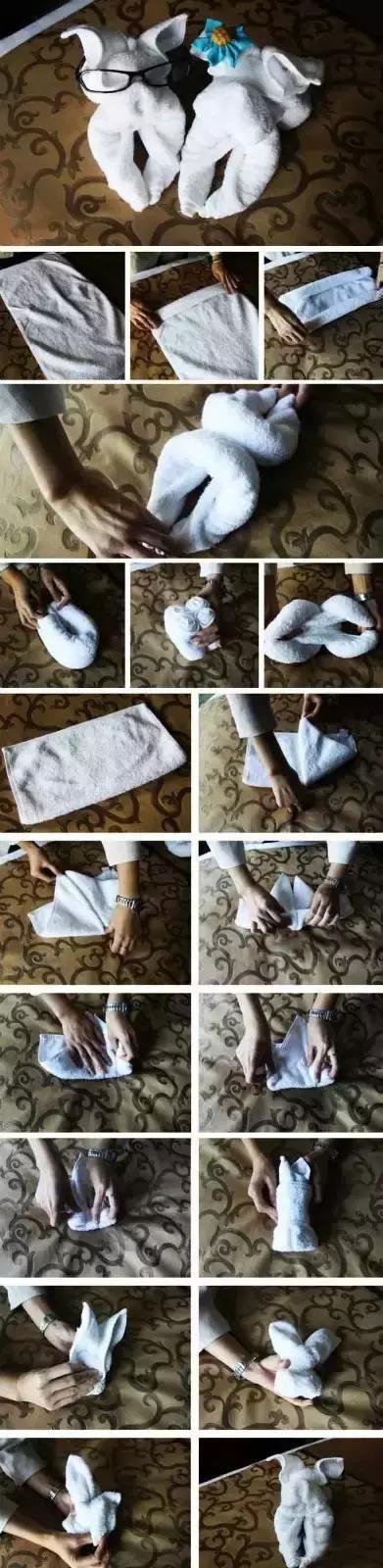 客房毛巾创意折叠教程图片