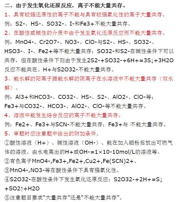 离子共存总结图片