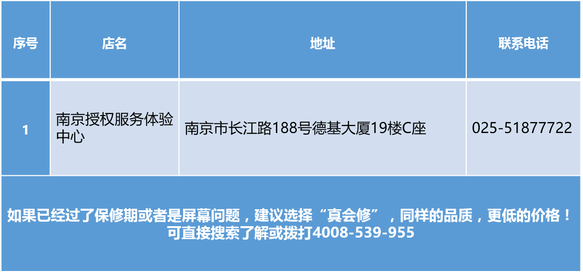 南京手機維修官方授權售後網點大全