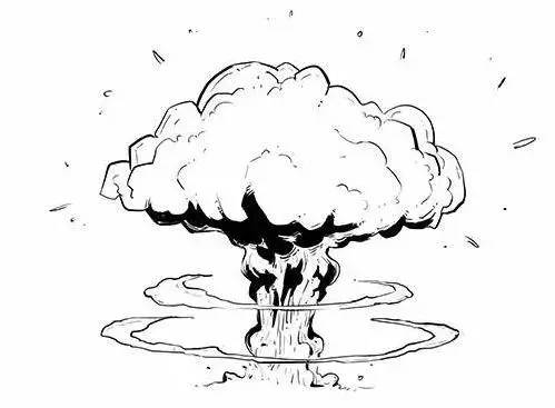 原子弹爆炸手绘绘画图片