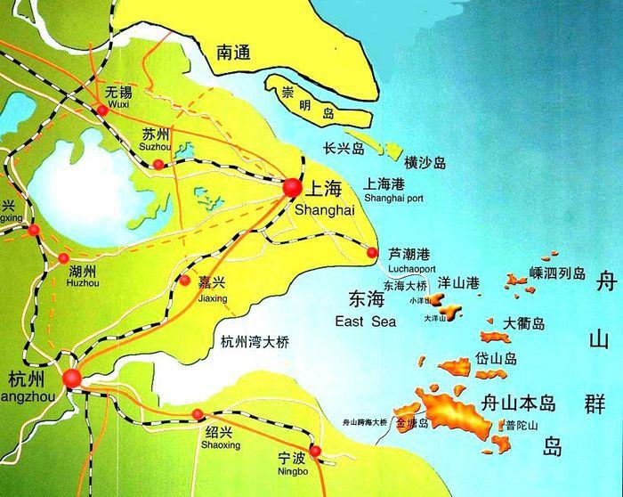 长江三角洲的地理位置图片