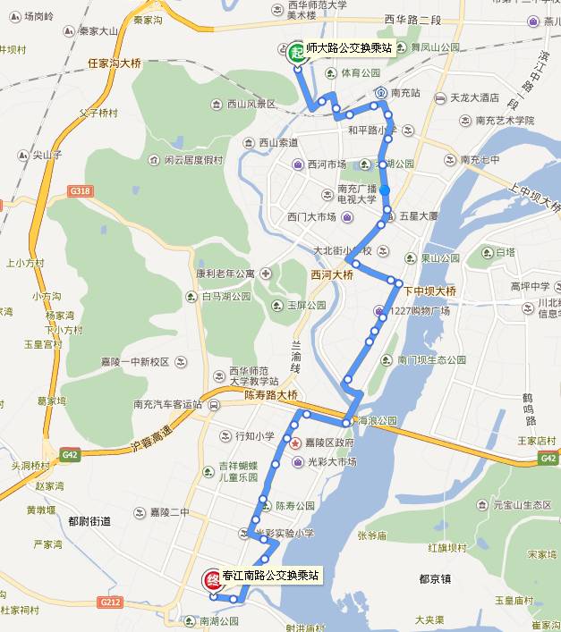 南充46路公交车路线图图片