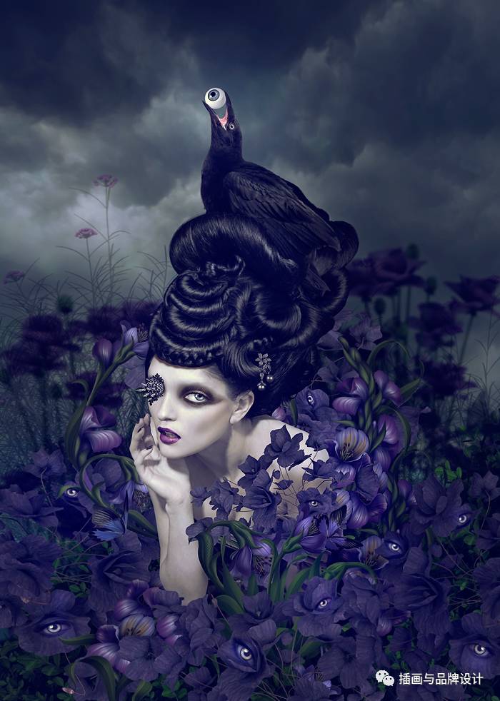 ix26ampb插画丨美女与野兽的魔幻风可爱又暗黑优雅又邪魅