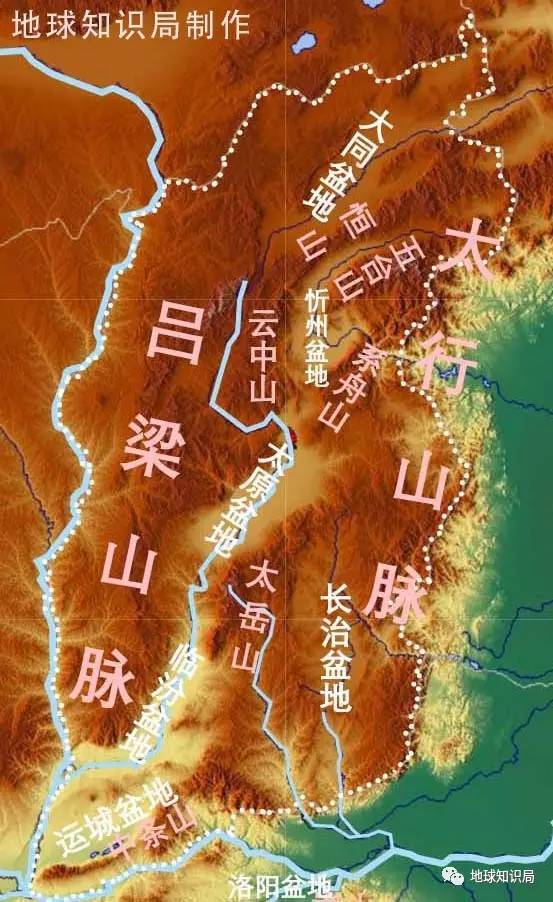 山西与华北平原如果仔细看山西的地形图,会发现和汉字中的目字有
