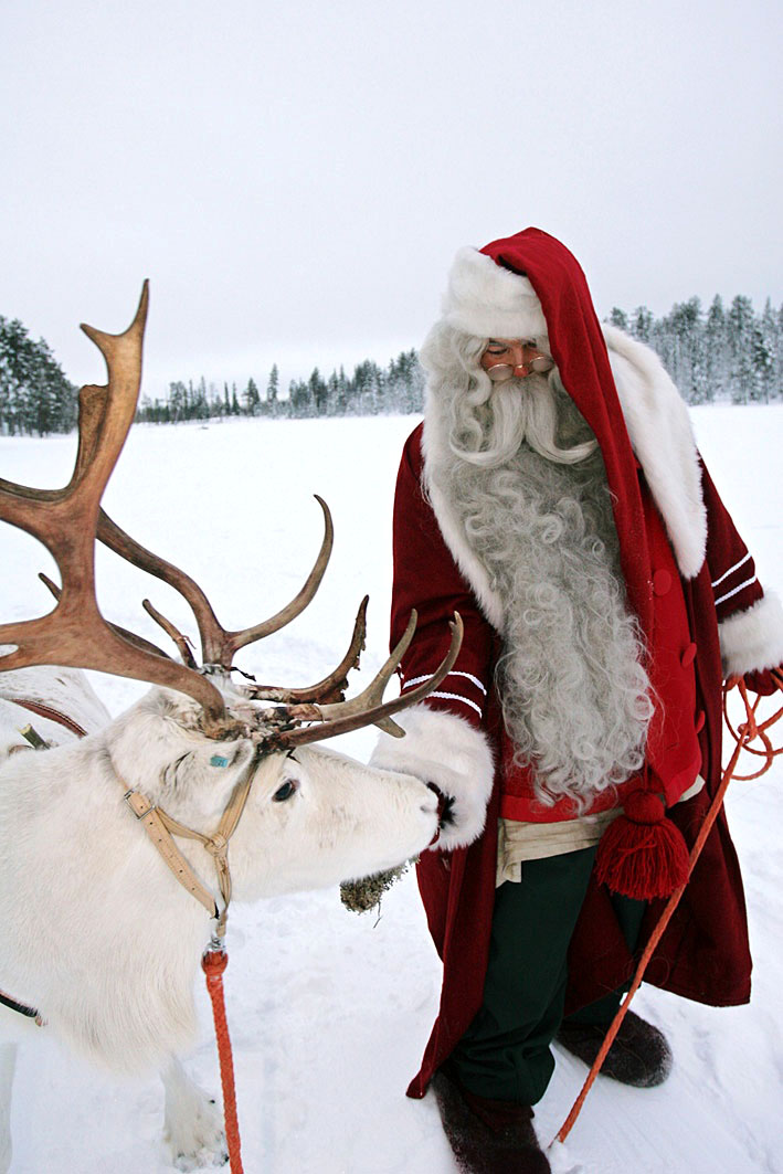 圣诞老人雪橇真人图片