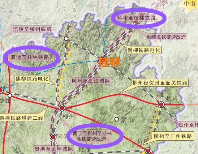 新建高铁规划图/点击查看大图桂林到武汉,深圳等热门方向动车将厨续