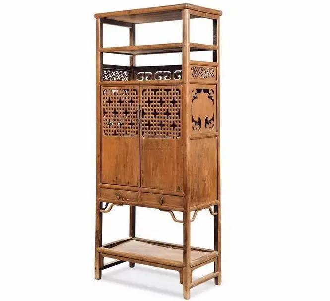 清早期 榉木亮格柜面条柜起源于明代,是古代工匠创造的最为经典的柜子