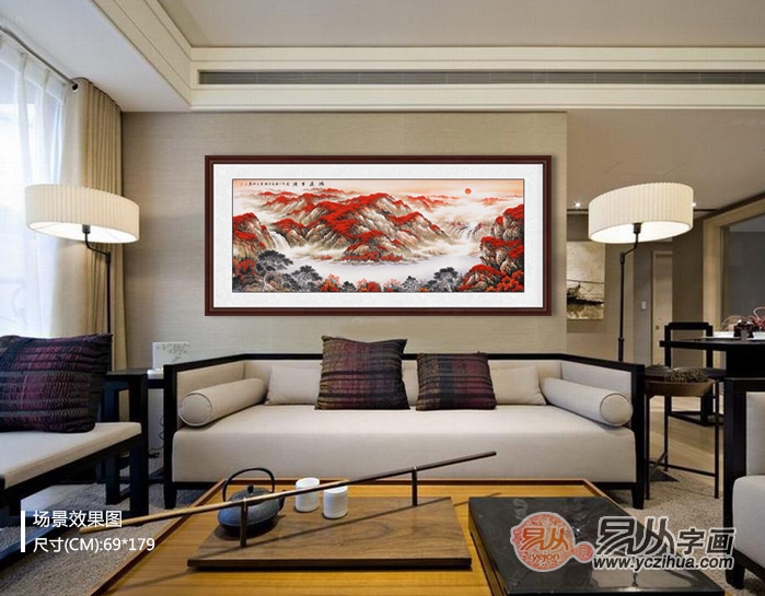沙发背景墙挂画 李林宏经典风水画《鸿运当头》作品来源:易从网