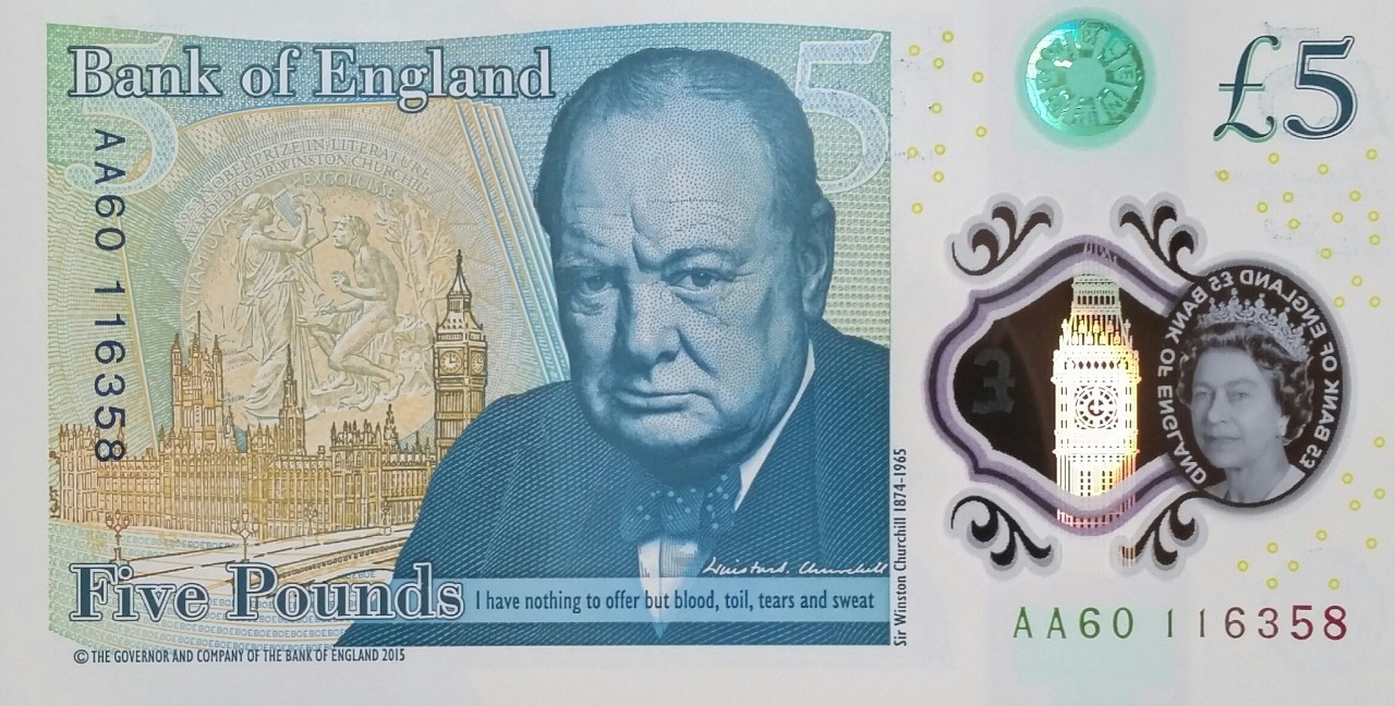 他山之石英格兰新版5英镑塑料钞