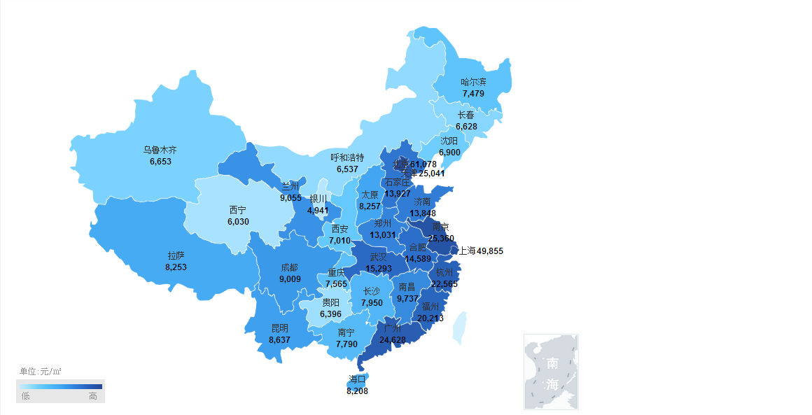 2017年11月全国省会城市房价排行榜