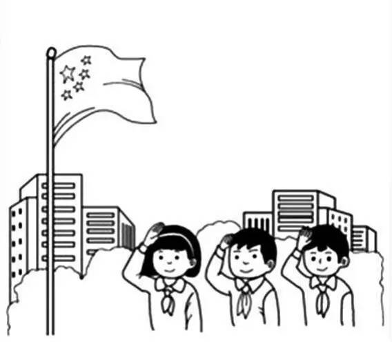 中国国旗简笔画卡通图片