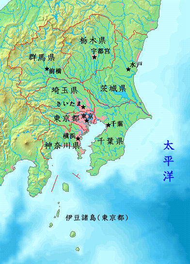 包括东京都,神奈川县,千叶县,琦玉县,茨城县,枥木县,群马县,位于日本