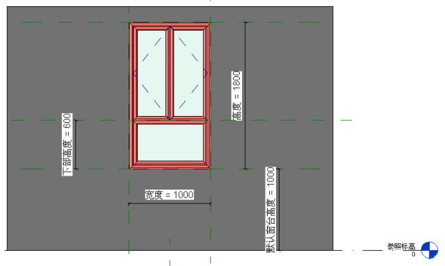 加上这就是个普通的双扇平开窗,这个参照平面都不会有