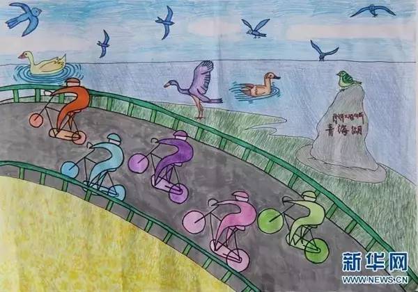 青海湖儿童简笔画图片
