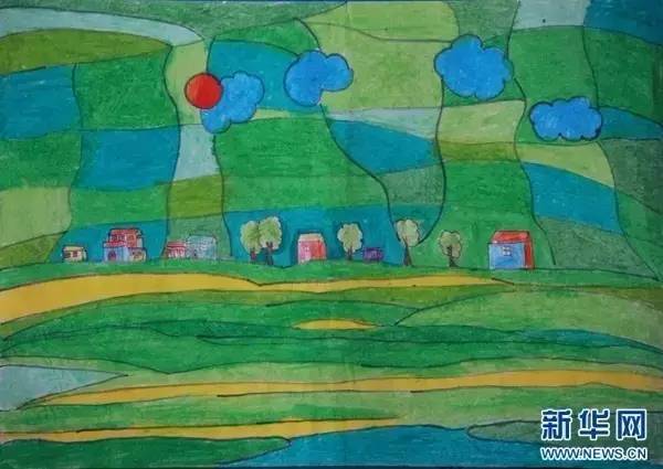 青海湖儿童画图片