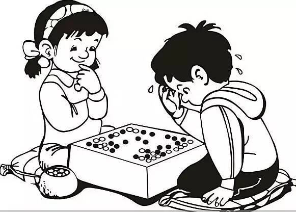 玩五子棋简笔画图片