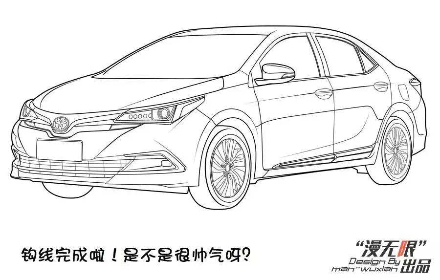 丰田汽车简笔画图片