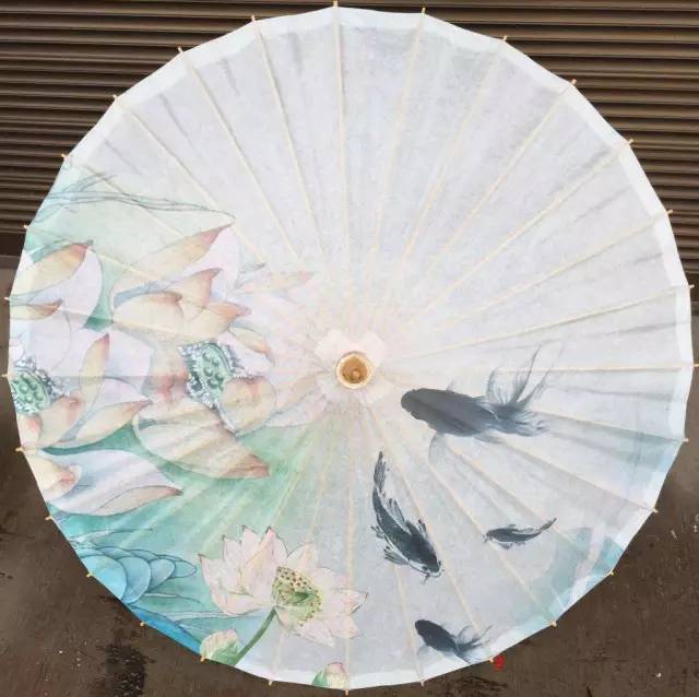 伞上绘画花图案图片