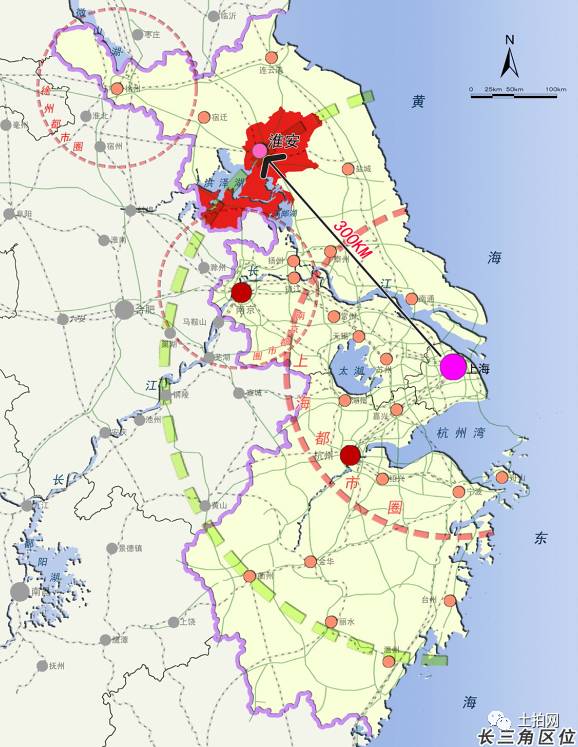 在《江苏省城镇体系规划(2015-2030》中,淮安被定位为苏北重要中心