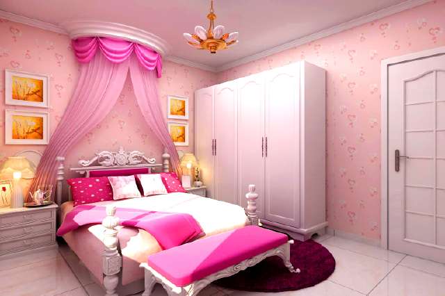 梦幻的粉红公主房,也许正如外表坚强的你,恰恰就喜欢这一款