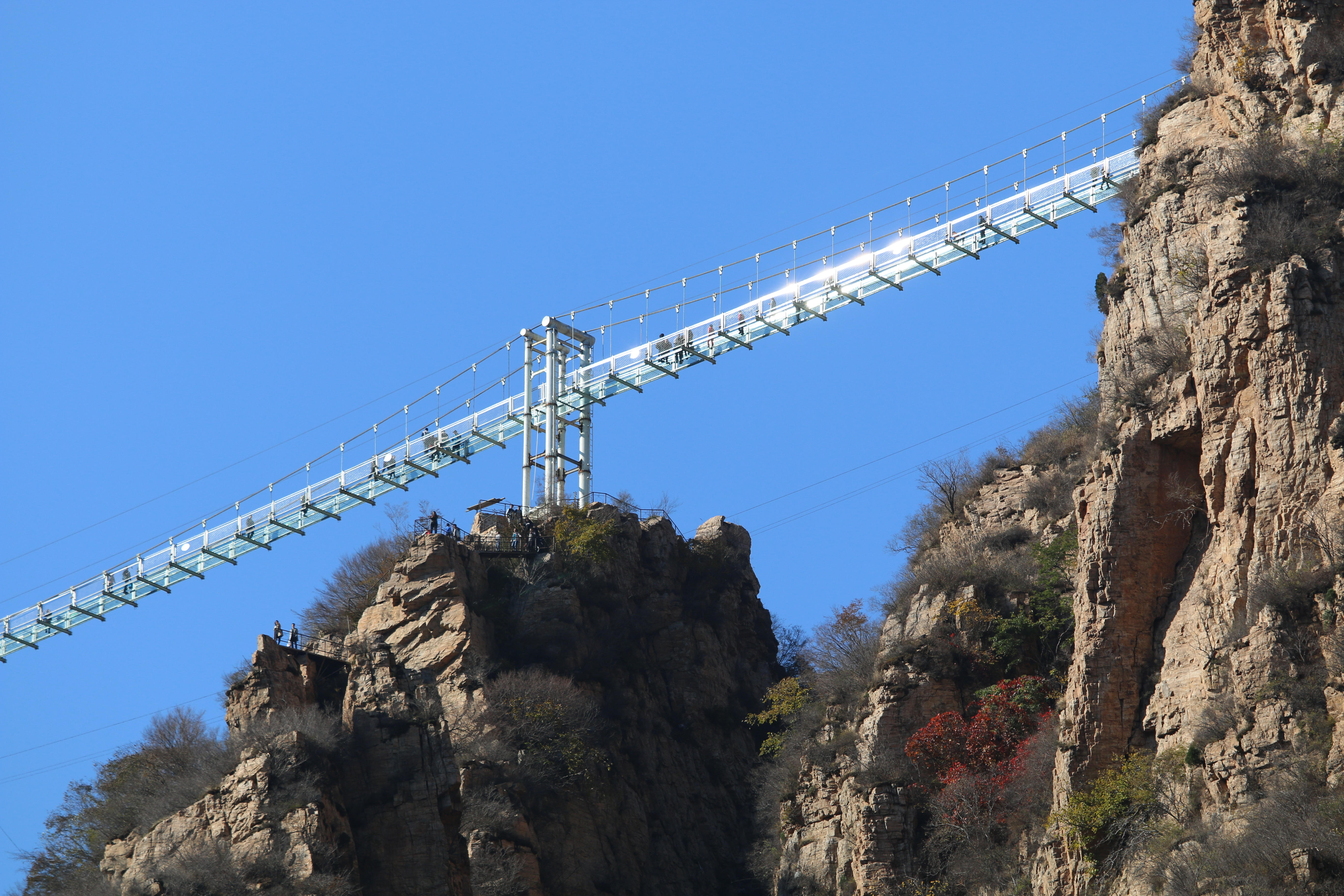 平谷天云山景区玻璃栈道景点实拍