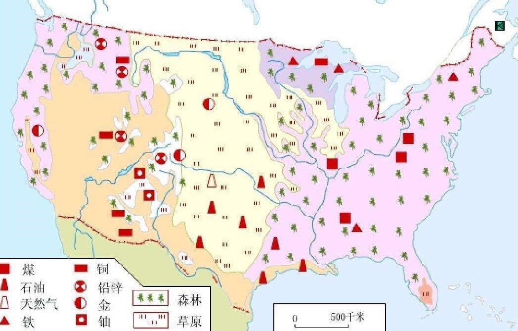 美国矿产资源分布图片